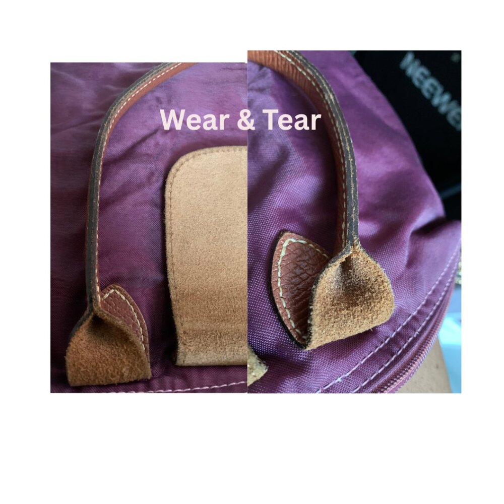 Pre-Owned Longchamp Le Pliage Medium Tote in Bordeaux Long Straps - Picture 10 of 13